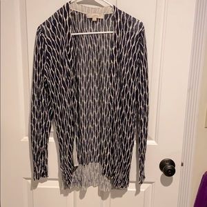 LOFT - navy & cream cardigan - S